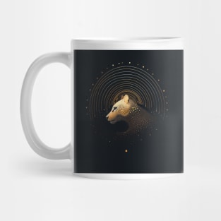 Monotone Illustration of Leopard Mug